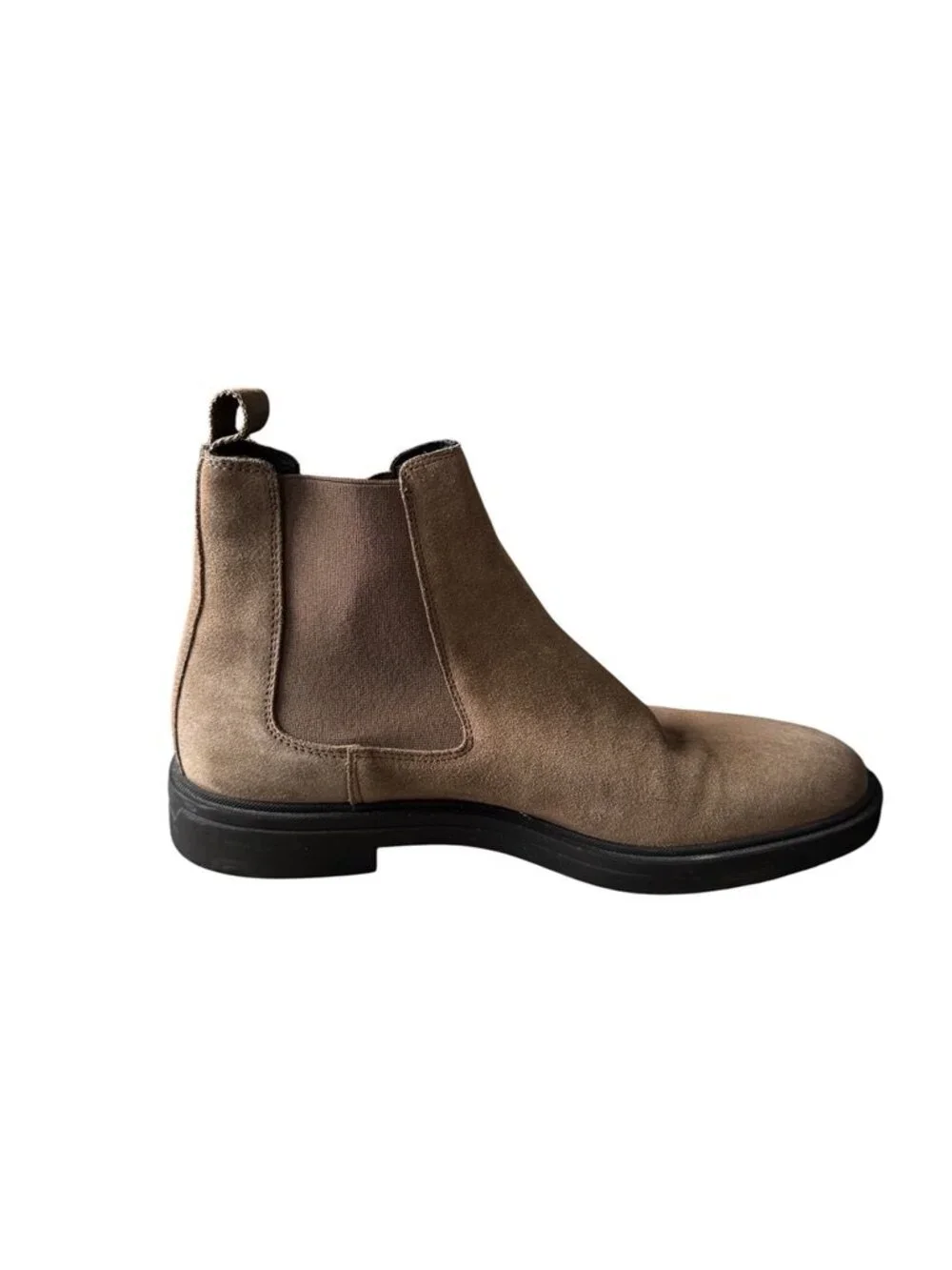 BOSS Hugo Boss Calev Chelsea Boots Mens Sz 8 US 41 EU Taupe Suede Elastic Gore